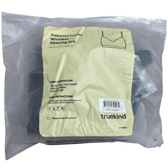 SHAPERMINT Essentials Supportive Comfort Wireless Shaper Bra Black NWT XXL 2XL - Picture 10 of 10